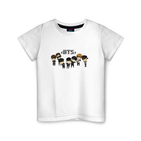 Детская футболка хлопок с принтом Bangtan Boys BTS в Ухте, 100% хлопок | круглый вырез горловины, полуприлегающий силуэт, длина до линии бедер | Тематика изображения на принте: bangtan boys | bangtan sonyeondan | bts | bulletproof | j hope | jimin | jin | jungkook | k pop | rap monster | suga | v | бтс | ви | джин | пуленепробиваемые | рэп монстр | сюга | чимин | чонгук
