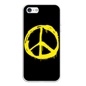 Чехол для iPhone 5/5S матовый Peace: в Ухте, Силикон | Область печати: задняя сторона чехла, без боковых панелей | peace | vppdgryphon | арт | краска | мирный | миролюбивый | пацифик | прикольные | хиппи | цветные