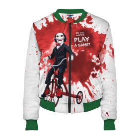 Женский бомбер 3D Billy: в Ухте, 100% полиэстер | застегивается на молнию, по бокам два кармана без застежек, мягкие манжеты, по низу бомбера и на воротнике — эластичная резинка | jigsaw | джон крамер | триллер