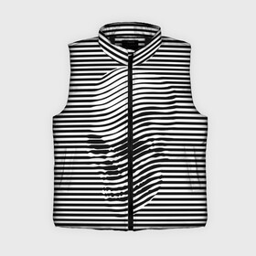 Женский жилет утепленный 3D с принтом Череп в Ухте,  |  | art | optical | skull | stripes | vest | искусство | оптическое | полосы | тельняшка | череп