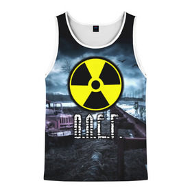 Мужская майка 3D с принтом S.T.A.L.K.E.R. - О.Л.Е.Г. в Ухте, 100% полиэстер | круглая горловина, приталенный силуэт, длина до линии бедра. Пройма и горловина окантованы тонкой бейкой | Тематика изображения на принте: stalker | игра | имя | олег | припять | радиация | сталкер | чернобыль