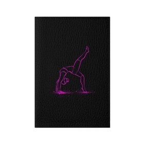 Обложка для паспорта матовая кожа с принтом athletics в Ухте, натуральная матовая кожа | размер 19,3 х 13,7 см; прозрачные пластиковые крепления | Тематика изображения на принте: athletic sports | athletics | fitness | fitness center | sport | weightlifting | атлетика | спорт | фитнес