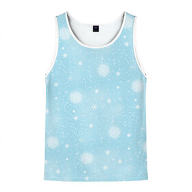 Мужская майка 3D с принтом Снежинки в Ухте, 100% полиэстер | круглая горловина, приталенный силуэт, длина до линии бедра. Пройма и горловина окантованы тонкой бейкой | Тематика изображения на принте: christmas | new year | зима | метель | мороз | новый год | рождество | снег