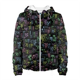 Женская куртка 3D с принтом Огни ночного города в Ухте, ткань верха — 100% полиэстер, подклад — флис | прямой крой, подол и капюшон оформлены резинкой с фиксаторами, два кармана без застежек по бокам, один большой потайной карман на груди. Карман на груди застегивается на липучку | 
