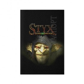 Обложка для паспорта матовая кожа с принтом Styx в Ухте, натуральная матовая кожа | размер 19,3 х 13,7 см; прозрачные пластиковые крепления | 