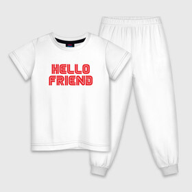 Детская пижама хлопок с принтом Hello Friend в Ухте, 100% хлопок |  брюки и футболка прямого кроя, без карманов, на брюках мягкая резинка на поясе и по низу штанин
 | Тематика изображения на принте: mr robot | rami malek | мистер робот | рами малек