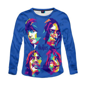 Женский лонгслив 3D с принтом The beatles в Ухте, 100% полиэстер | длинные рукава, круглый вырез горловины, полуприлегающий силуэт | the beatles | искусство | поп арт