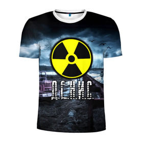 Мужская футболка 3D спортивная с принтом S.T.A.L.K.E.R. - Д,Е.Н.И.С. в Ухте, 100% полиэстер с улучшенными характеристиками | приталенный силуэт, круглая горловина, широкие плечи, сужается к линии бедра | stalker | волки | грузовик | ден | денис | денчик | знак | имя | мрак | опасность | припять | птицы | радиация | сталкер | чернобыль