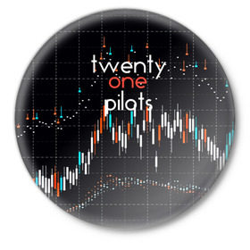 Значок с принтом TWENTY ONE PILOTS в Ухте,  металл | круглая форма, металлическая застежка в виде булавки | Тематика изображения на принте: rock | t.o.p. | top | twenty one pilots | рок