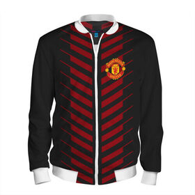 Мужской бомбер 3D с принтом Manchester United Creative #2 в Ухте, 100% полиэстер | застегивается на молнию, по бокам два кармана без застежек, по низу бомбера и на воротнике - эластичная резинка | fc | manchester united | манчестер юнайтед | спорт | футбол