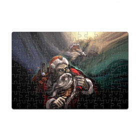 Пазл магнитный 126 элементов с принтом Bad Santa Claus в Ухте, полимерный материал с магнитным слоем | 126 деталей, размер изделия —  180*270 мм | зима | новый год | подарок | рождество