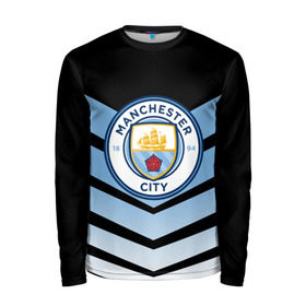 Мужской лонгслив 3D с принтом Manchester city 2018 Arrow в Ухте, 100% полиэстер | длинные рукава, круглый вырез горловины, полуприлегающий силуэт | Тематика изображения на принте: fc | manchester city | манчестер сити | спорт | спортивные | футбол | футбольный клуб