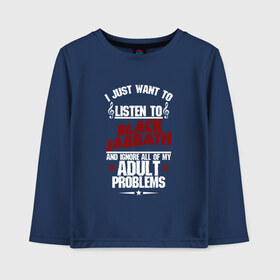 Детский лонгслив хлопок с принтом Я прост хочу слушать BS в Ухте, 100% хлопок | круглый вырез горловины, полуприлегающий силуэт, длина до линии бедер | black sabbath | группа | хард рок | хеви метал