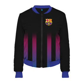 Женский бомбер 3D с принтом FC Barcelona Color Line в Ухте, 100% полиэстер | застегивается на молнию, по бокам два кармана без застежек, мягкие манжеты, по низу бомбера и на воротнике — эластичная резинка | fc barcelona | fcb | барселона | спорт | спортивные | фк | футбол