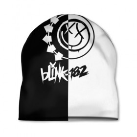 Шапка 3D с принтом Blink-182 в Ухте, 100% полиэстер | универсальный размер, печать по всей поверхности изделия | blink | альтернативный рок | блинк | марк хоппус | музыка | мэтт скиба | панк рок | поп панк | рок | скейт панк | трэвис баркер