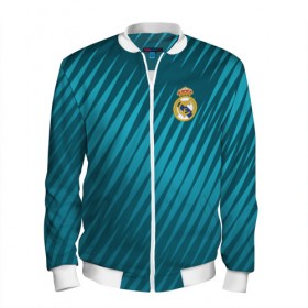 Мужской бомбер 3D с принтом Real Madrid 2018 Sportwear в Ухте, 100% полиэстер | застегивается на молнию, по бокам два кармана без застежек, по низу бомбера и на воротнике - эластичная резинка | 