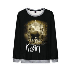 Мужской свитшот 3D с принтом Korn take a look in the mirror в Ухте, 100% полиэстер с мягким внутренним слоем | круглый вырез горловины, мягкая резинка на манжетах и поясе, свободная посадка по фигуре | korn | koяn | альтернативный | арвизу | гранж | группа | дэвис | зеркало | корн | коян | лузье | манки | метал | музыка | нюметал | панк | песни | рок | уэлч | филди | филипп | хэд | шаффер