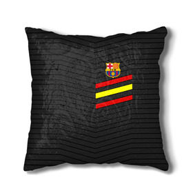 Подушка 3D с принтом FC Barca 2018 Испания в Ухте, наволочка – 100% полиэстер, наполнитель – холлофайбер (легкий наполнитель, не вызывает аллергию). | состоит из подушки и наволочки. Наволочка на молнии, легко снимается для стирки | fc | fc barcelona | fcb | барселона | спорт | спортивные | фк | футбол