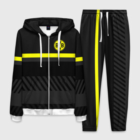 Мужской костюм 3D с принтом FC Borussia 2018 Original #3 в Ухте, 100% полиэстер | Манжеты и пояс оформлены тканевой резинкой, двухслойный капюшон со шнурком для регулировки, карманы спереди | боруссия | дортмунд