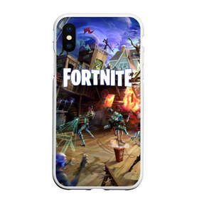 Чехол для iPhone XS Max матовый с принтом Fortnite massacre в Ухте, Силикон | Область печати: задняя сторона чехла, без боковых панелей | epic games | fort | fortnite battle | fortnite battle royale | fortnite royale | survival | королевский битва