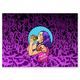 Поздравительная открытка с принтом Бургер в Ухте, 100% бумага | плотность бумаги 280 г/м2, матовая, на обратной стороне линовка и место для марки
 | face