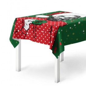 Скатерть 3D с принтом Санта Хипстер в Ухте, 100% полиэстер (ткань не мнется и не растягивается) | Размер: 150*150 см | 