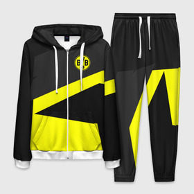 Мужской костюм 3D с принтом Borussia 2018 Geometry Sport в Ухте, 100% полиэстер | Манжеты и пояс оформлены тканевой резинкой, двухслойный капюшон со шнурком для регулировки, карманы спереди | fc |  borussia dortmund | боруссия | спорт | спортивные | фк | футбол | футбольный клуб