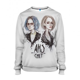 Женский свитшот 3D с принтом AHS 7 Cult в Ухте, 100% полиэстер с мягким внутренним слоем | круглый вырез горловины, мягкая резинка на манжетах и поясе, свободная посадка по фигуре | ahs | ahs 7 | ahs cult | american horror story | американская история ужасов | американская история ужасов культ | сериалы