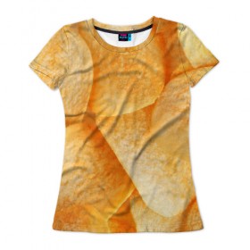 Женская футболка 3D с принтом Чипсы в Ухте, 100% полиэфир ( синтетическое хлопкоподобное полотно) | прямой крой, круглый вырез горловины, длина до линии бедер | чипсы