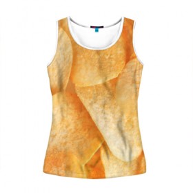 Женская майка 3D с принтом Чипсы в Ухте, 100% полиэстер | круглая горловина, прямой силуэт, длина до линии бедра | чипсы