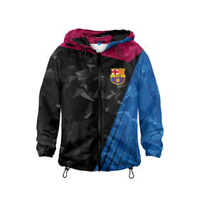 Детская ветровка 3D с принтом FC Barca 2018 Creative uniform в Ухте, 100% полиэстер | подол и капюшон оформлены резинкой с фиксаторами, по бокам два кармана без застежек, один потайной карман на груди | fc | fc barcelona | fcb | барселона | спорт | спортивные | фк | футбол | футбольный клуб