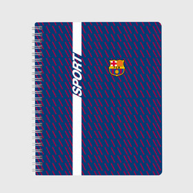 Тетрадь с принтом FC Barca 2018 Creative uniform в Ухте, 100% бумага | 48 листов, плотность листов — 60 г/м2, плотность картонной обложки — 250 г/м2. Листы скреплены сбоку удобной пружинной спиралью. Уголки страниц и обложки скругленные. Цвет линий — светло-серый
 | fc | fc barcelona | fcb | барселона | спорт | спортивные | фк | футбол | футбольный клуб