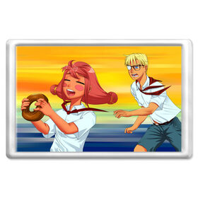 Магнит 45*70 Бесконечно лето_2: в Ухте, Пластик | Размер: 78*52 мм; Размер печати: 70*45 | everlasting summer | аниме игра | бесконечное лето