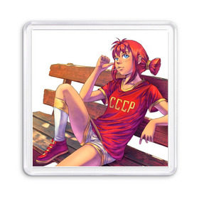 Магнит 55*55 Everlasting Summer_5: в Ухте, Пластик | Размер: 65*65 мм; Размер печати: 55*55 мм | everlasting summer | аниме игра | бесконечное лето