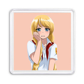 Магнит 55*55 Everlasting Summer _8: в Ухте, Пластик | Размер: 65*65 мм; Размер печати: 55*55 мм | everlasting summer | аниме игра | бесконечное лето