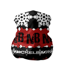 Бандана-труба 3D с принтом Праздничный Nickelback в Ухте, 100% полиэстер, ткань с особыми свойствами — Activecool | плотность 150‒180 г/м2; хорошо тянется, но сохраняет форму | nickelback | дэниел адэр | майк крюгер | никелбек | никл бек | новогодний | новый год | райан пик | рождество | чед крюгер