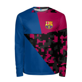 Мужской лонгслив 3D с принтом FC Barca 2018 Creative uniform в Ухте, 100% полиэстер | длинные рукава, круглый вырез горловины, полуприлегающий силуэт | Тематика изображения на принте: fc | fc barcelona | fcb | барселона | спорт | спортивные | фк | футбол | футбольный клуб