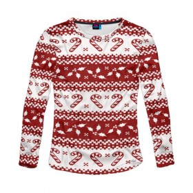 Женский лонгслив 3D с принтом Christmas fashion в Ухте, 100% полиэстер | длинные рукава, круглый вырез горловины, полуприлегающий силуэт | christmas | new year | santa | елка | елочки | новогодний | новый год | рождество | снег | снежинки