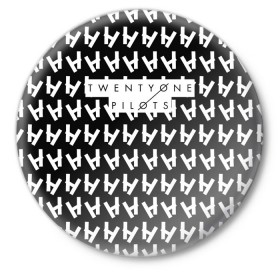 Значок с принтом Twenty One Pilots в Ухте,  металл | круглая форма, металлическая застежка в виде булавки | Тематика изображения на принте: rock | t.o.p. | top | twenty one pilots | рок