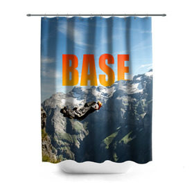 Штора 3D для ванной с принтом base jumping в Ухте, 100% полиэстер | плотность материала — 100 г/м2. Стандартный размер — 146 см х 180 см. По верхнему краю — пластиковые люверсы для креплений. В комплекте 10 пластиковых колец | adrenaline | b.a.s.e. | base jumping | danger | extreme | freedom | height | jump | parachute | risk | skydive | адреналин | бейс | бейсджампинг | высота | парашют | прыжок | риск | свобода | экстрим