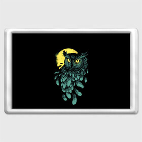 Магнит 45*70 с принтом Филин в Ухте, Пластик | Размер: 78*52 мм; Размер печати: 70*45 | bird | moon | mystery | night | owl | predator | view | watch | взгляд | дозор | луна | мистика | ночь | птица | сова | филин | хищник