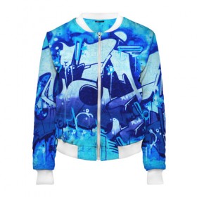 Женский бомбер 3D Необыкновенное граффити: в Ухте, 100% полиэстер | застегивается на молнию, по бокам два кармана без застежек, мягкие манжеты, по низу бомбера и на воротнике — эластичная резинка | color | graffity | urban | город | граффити | краски | уличное искусство
