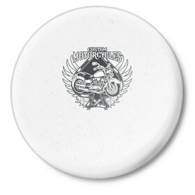 Значок с принтом Vintage motocycle 4 в Ухте,  металл | круглая форма, металлическая застежка в виде булавки | Тематика изображения на принте: 