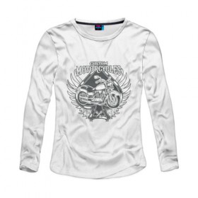 Женский лонгслив 3D с принтом Vintage motocycle 4 в Ухте, 100% полиэстер | длинные рукава, круглый вырез горловины, полуприлегающий силуэт | Тематика изображения на принте: 
