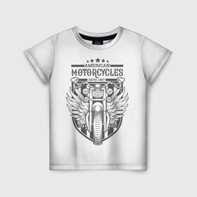 Детская футболка 3D с принтом Vintage motocycle 5 в Ухте, 100% гипоаллергенный полиэфир | прямой крой, круглый вырез горловины, длина до линии бедер, чуть спущенное плечо, ткань немного тянется | Тематика изображения на принте: harley | motorbike | motorcycle | race | rider | ryder | skull | speed | байк | гонки | гонщик | мото | мотобайк | мотоцикл | райдер | скорость | харлей | череп