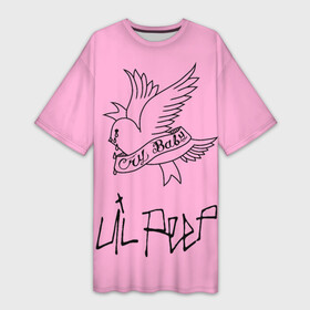 Платье-футболка 3D с принтом LIL PEEP. Cry Baby в Ухте,  |  | Тематика изображения на принте: lil peep. cry baby | лил пип