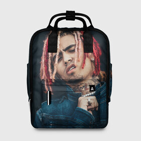 Женский рюкзак 3D с принтом Lil Pump в Ухте, 100% полиэстер | лямки с регулируемой длиной, сверху ручки, чтобы рюкзак нести как сумку. Основное отделение закрывается на молнию, как и внешний карман. Внутри два дополнительных кармана, один из которых закрывается на молнию. По бокам два дополнительных кармашка, куда поместится маленькая бутылочка
 | esketit | esskeetit | gang | lil | pump | rap | качер | лил | маленький | насос | памп | репер | рэпер | рэппер | с дредами | эшкере | эшкерее | эшкереее | эшкерееее | эщкере | эщкерее | эщкереее | эщкерееее