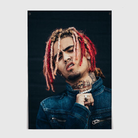 Постер с принтом Lil Pump в Ухте, 100% бумага
 | бумага, плотность 150 мг. Матовая, но за счет высокого коэффициента гладкости имеет небольшой блеск и дает на свету блики, но в отличии от глянцевой бумаги не покрыта лаком | esketit | esskeetit | gang | lil | pump | rap | качер | лил | маленький | насос | памп | репер | рэпер | рэппер | с дредами | эшкере | эшкерее | эшкереее | эшкерееее | эщкере | эщкерее | эщкереее | эщкерееее