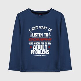 Детский лонгслив хлопок с принтом Я прост хочу слушать OOMPH! в Ухте, 100% хлопок | круглый вырез горловины, полуприлегающий силуэт, длина до линии бедер | electronic body musi | neue deutsche | oomph | андреас крэп | антитезис | деро гои | крэп | оомпх | оомрн | роберт флюкс | синтез | тезис | флюкс