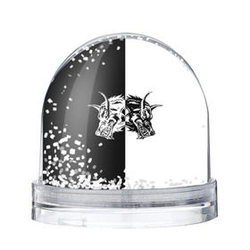 Снежный шар с принтом Двуликий волк в Ухте, Пластик | Изображение внутри шара печатается на глянцевой фотобумаге с двух сторон | белое | волк | волка | волчара | волчица | голова | животное | зверь | зубы | оскал | пасть | рисунок | тату | татуировка | узор | уши | хищник | черное | шакал